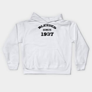 Blessed Since 1937 Cool Blessed Christian Birthday Kids Hoodie